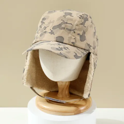 Kinder Camouflage Fliegermütze Winter Ohrenklappe Trappermütze Fleece Gefüttert Warm Winddicht Hut Für Jungen Mädchen