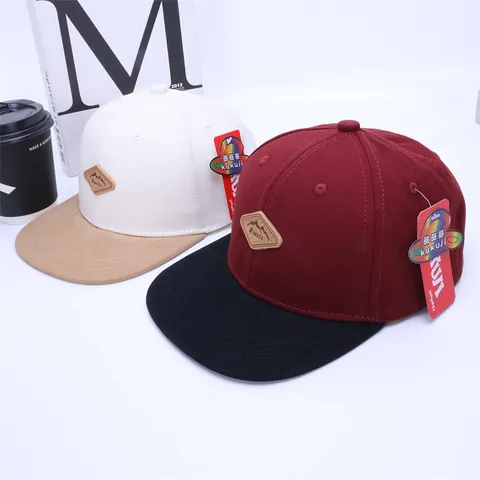 Παιδικό Καπέλο Μπέιζμπολ Patchwork Με Επίπεδο Γείσο Snapback Με Έμπλαστρο Βουνού Ρυθμιζόμενη Προστασία Από Τον Ήλιο Hip Hop