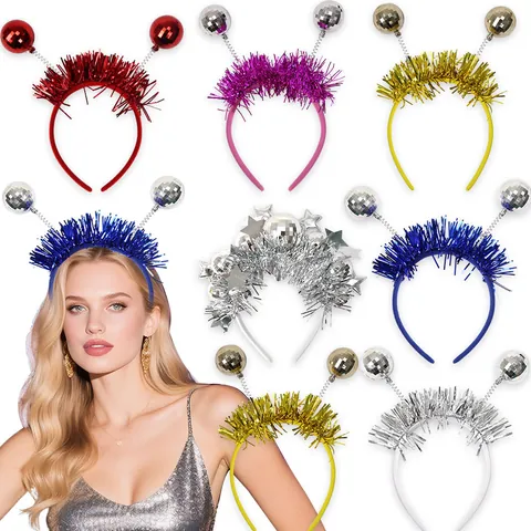 Disco-Kugel Lametta Haarreif Laserreflektierende Bopper Für Disco Themenparty Kostümzubehör Damen Mädchen Kopfschmuck