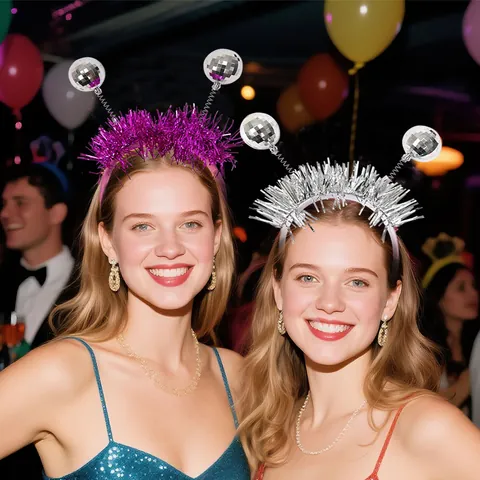 Disco-Kugel Lametta Haarreif Laserreflektierende Bopper Für Disco Themenparty Kostümzubehör Damen Mädchen Kopfschmuck