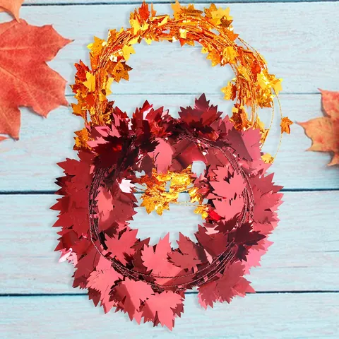Thanksgiving Metalen Esdoornblad Slinger Herfst Oogstfeest Krans Halloween Feest Huis Decoratie Hangende Ornamenten