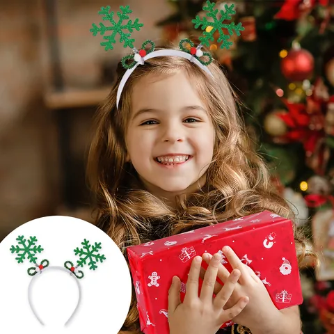 Christmas Snowflake Headband Holiday Party Glasses Glitter Snow Flake Hair Accessories For Kids Adults New Year Decoration Gifts