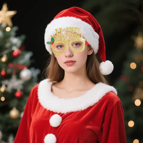 Happy New Year Glitter Glasses Frame For Party Decoration Festive Plastic Eyewear Photo Booth Props Women Men Kids