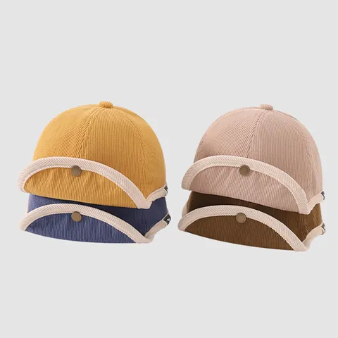 Berretto da Baseball in Velluto a Coste Vintage per Neonati e Bambini Tesa Morbida Regolabile per Ragazzi Ragazze Autunno Inverno