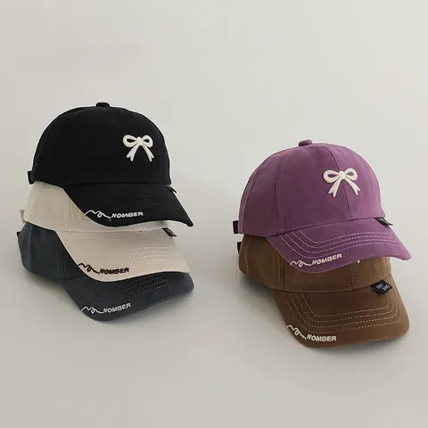 Berretto da Baseball per Bambini Con Ricamo a Fiocco Cappello Parasole in Camoscio per Neonati Ragazzi Ragazze Regolabile Snapback