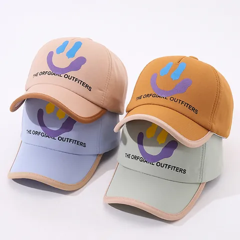 Kinder Smiley Baseball Cap Verstellbare Hip Hop Sonnenschutz Mütze Für Jungen Mädchen Baumwollmischung Sommer Kopfbedeckung