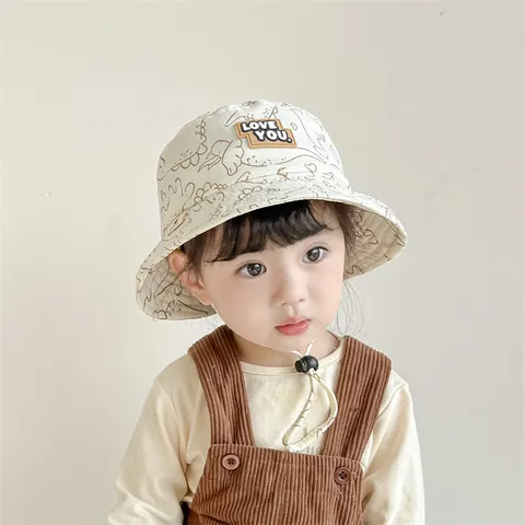 Kids Cotton Blend Dinosaur Print Bucket Hat With Adjustable Windproof Rope Sun Protection Fisherman Hat Toddler Sunshade Cap