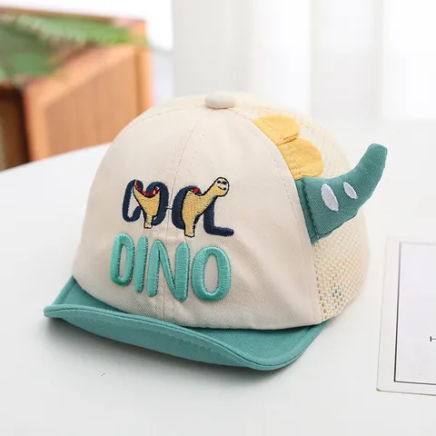 Baby Mesh Baseball Cap Cartoon Dinosaur Whale Sun Protection Hat Breathable Cotton Blend Adjustable Hat For Toddler Infant