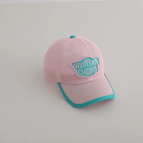 Kinder Atmungsaktiv Netz Baseballkappe Western Clothes Buchstaben Stickerei Sommer Sonnenschutz Trucker Hut Für Jungen Mädchen
