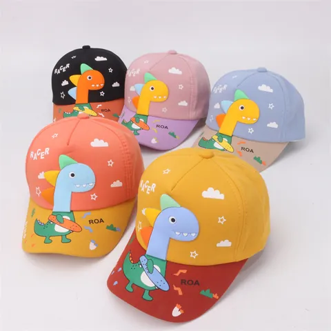 Kids Cartoon Animal Baseball Cap Tiger Dinosaur Bunny 3D Decoration Adjustable Cotton Sun Hat Outdoor Snapback For Boys Girls