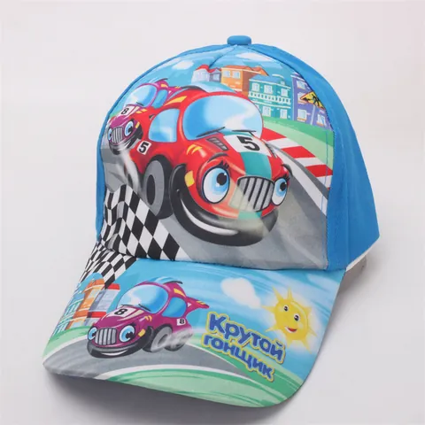 Kids Cartoon Baseball Cap Polyester Breathable Sun Protection Hat Dinosaur Unicorn Frog Pattern Outdoor Snapback Children