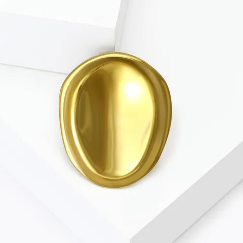 Minimalistische Edelstahl Geometrische Oval Brosche Pin Für Damen Gold Silber Metallic Unregelmäßiges Design Schmuck Zubehör