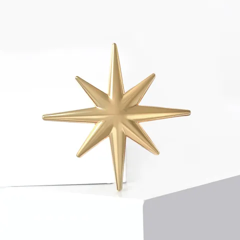 Spilla Ottagramma in Lega Minimalista per Donna Oro Argento Spilla da Risvolto a Stella Geometrica Galvanica Accessori Moda Abbigliamento