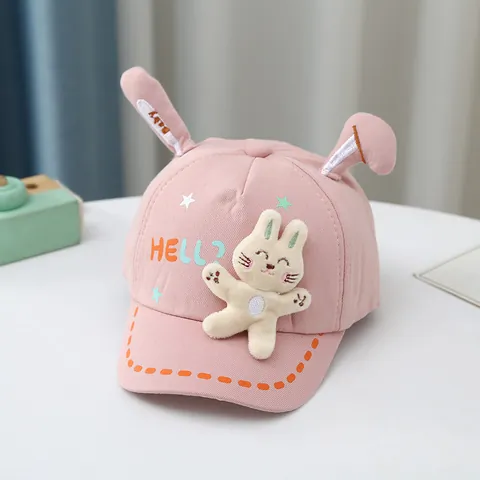 Berretto da Baseball con Orecchie da Coniglio per Neonati Carino Cartone Animato Cappello da Sole Regolabile per Bambini