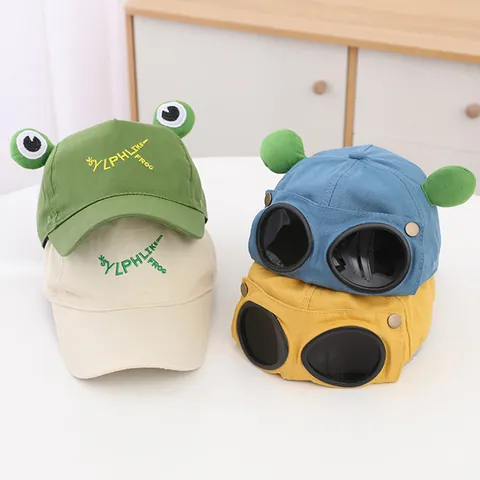 Kinder Frosch Thema Baseballkappe Mit 3D Augen Niedlichen Cartoon Stickerei Baumwolle Sonnenhut Für Jungen Mädchen Outdoor Alltag