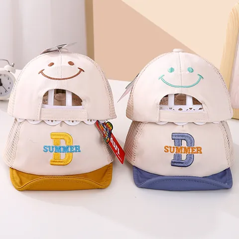 Berretto da Baseball in Rete Traspirante Estivo per Bambini Con Ricamo D Summer Cappello da Sole a Tesa Morbida per Neonati