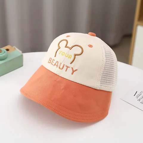 Cappello da Sole Estivo per Bambini Mesh Traspirante Patchwork Pescatore per Ragazzi Ragazze Ricamo Orso YOUR BEAUTY Regolabile Tesa Morbida