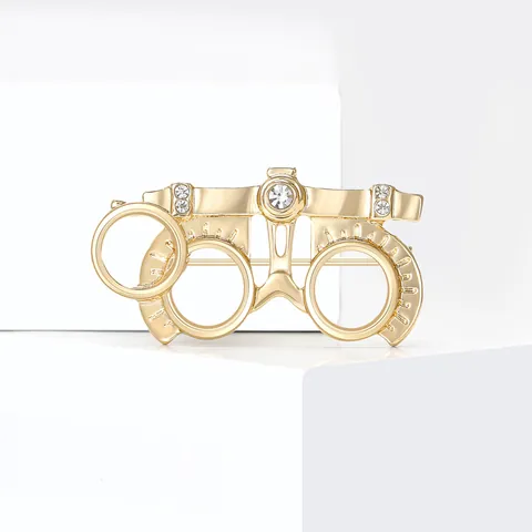 Creative Optometry Trial Frame Brooch Pin Alloy Rhinestone Glasses Shape Brooch For Optometrist Doctor Gift Fashion Jewelry