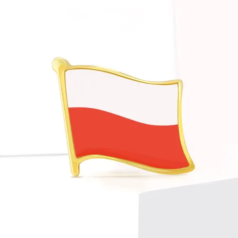 Poland National Flag Brooch Pin Waving Alloy Enamel Badge Gold Plated White Red Lapel Pin For Suit Backpack Unisex Jewelry