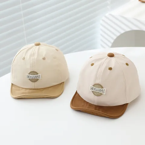 Berretto da Baseball per Neonati Retro Americano Tesa Morbida Misto Cotone Cappello da Sole Regolabile Ricamo di Lettere