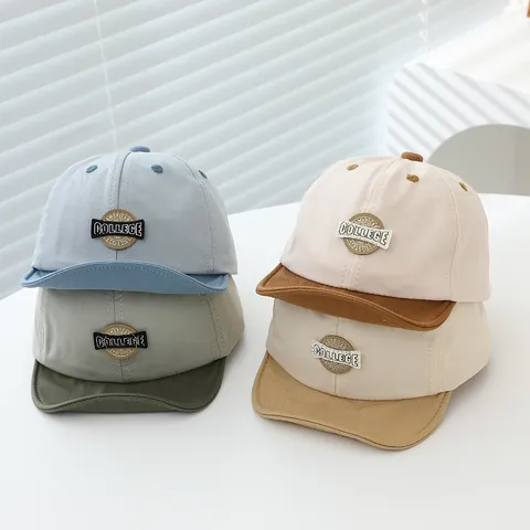 Berretto da Baseball per Neonati Retro Americano Tesa Morbida Misto Cotone Cappello da Sole Regolabile Ricamo di Lettere