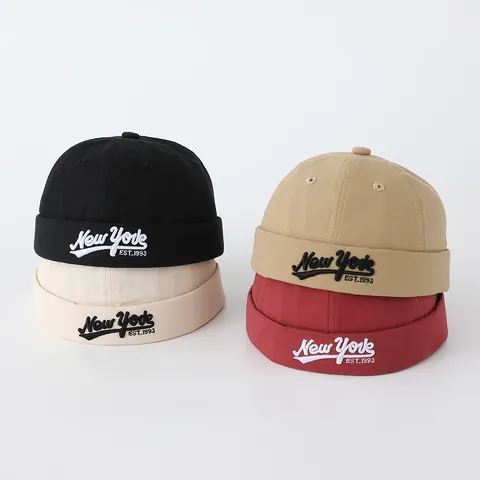 Gorro Docker Retro para Bebé Sin Ala Algodón Gorra Para Niños Niñas Bordado New York Leonikita Streetwear Beanie