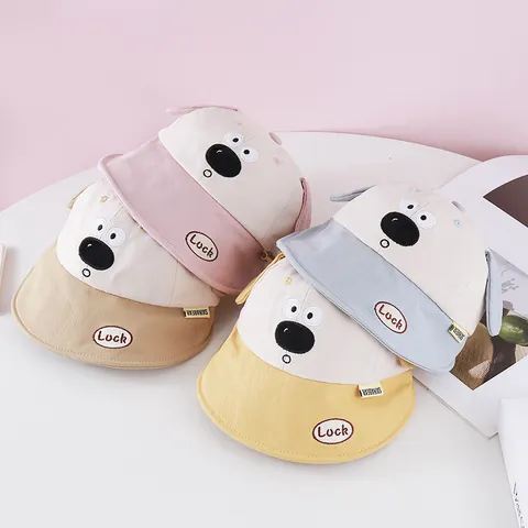 Cute Cartoon Animal Kids Bucket Hat For Toddler Sun Protection Cotton Fisherman Hat With 3D Ears For Boys Girls