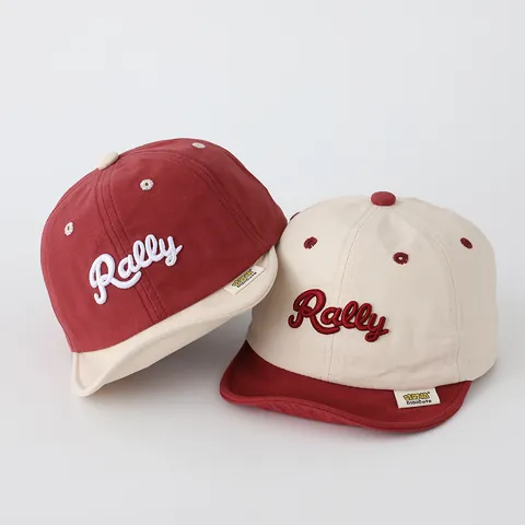 Kids Baby Colorblock Baseball Cap Rally Letter Embroidery Soft Brim Sun Hat Cotton Blend Adjustable Casual Outdoor Hat