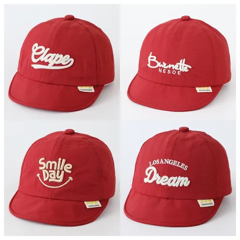 Baby Soft Brim Baseball Cap Toddler Quick Dry Sun Hat With Letter Smile Embroidery Cotton Polyester Adjustable Summer Hat