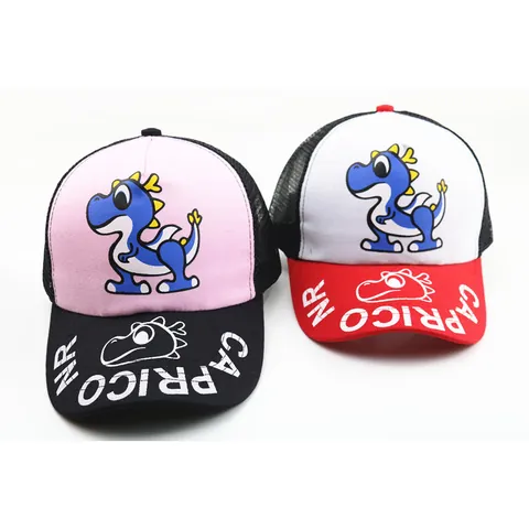 Kids Dinosaur Cartoon Mesh Baseball Cap Breathable Summer Sun Hat For Boys Girls Adjustable Outdoor Snapback Trucker Hat