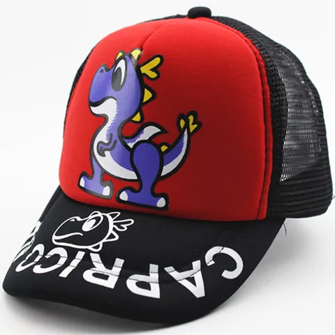 Gorra Trucker de Malla de Dinosaurio de Dibujos Animados para Niños Transpirable Ajustable Gorra de Béisbol Sombrero de Sol Verano Niños Niñas