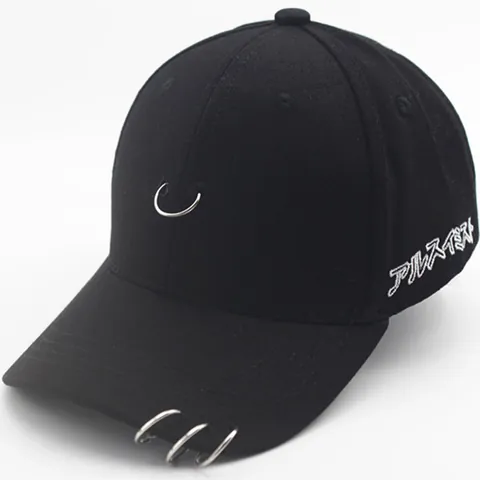 Streetwear Punk Baseballkappe Mit Metallringen Verstellbare Baumwolle Hip Hop Hut Für Kinder Erwachsene Eltern Kind Sonnenschutz