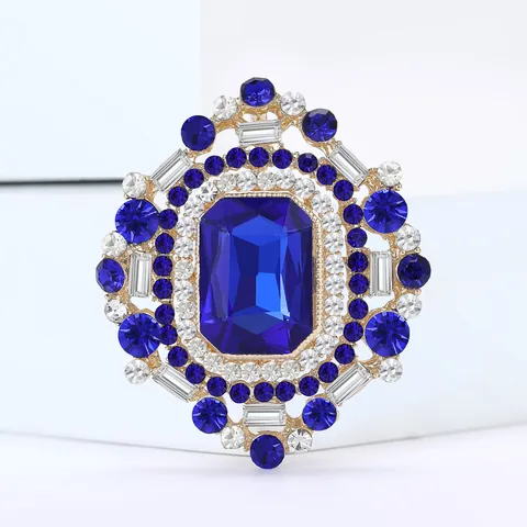 Broche en Verre avec Strass Vintage Light Luxury Épingles Géométriques Incrustées de Cristaux Anti-Exposition pour Femmes Accessoire Décoratif