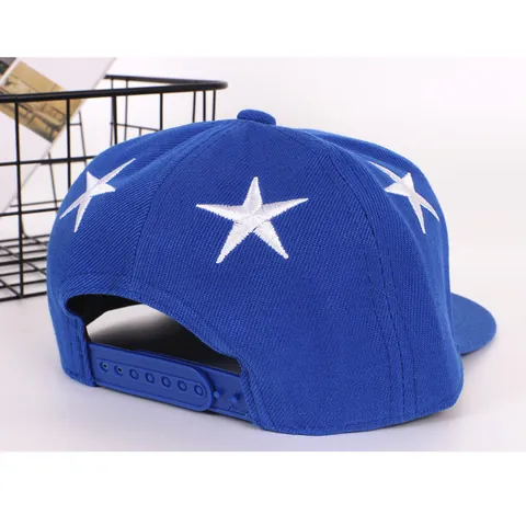 Star Embroidery Flat Brim Baseball Cap Snapback Hip Hop Hat For Kids And Adults Polyester Sun Protection Outdoor Streetwear Cap