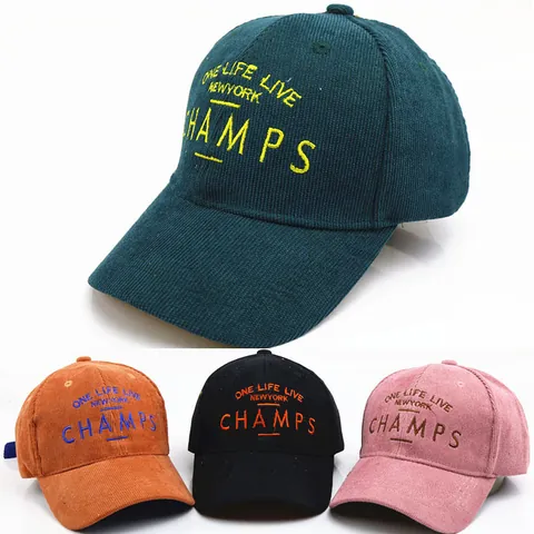 Cappellino da Baseball in Velluto a Coste per Bambini Ricamo Champs Regolabile Cappello da Sole per Ragazzi Ragazze Autunno Inverno