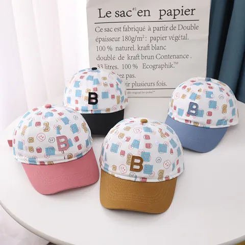 Gorra de Béisbol para Niños de Algodón con Estampado de Coche de Dibujos Animados Sombrero de Parasol Ajustable con Bordado de Letras Gorra de Sol Casual para Exteriores