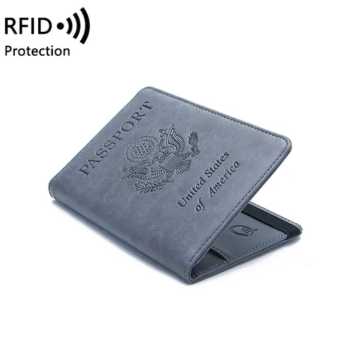 Protection RFID Protège-Passeport en Cuir PU Organisateur de Documents de Voyage Portefeuille Avec Emplacements Cartes Pour Femmes Hommes