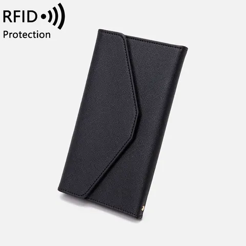 RFID Blocking Travel Passport Holder PU Leather Multi-functional Document Wallet For Passport Credit Cards Ticket Women Men