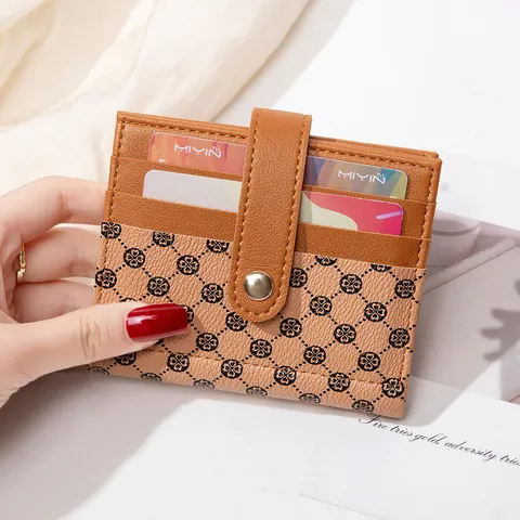 Portafoglio Corto da Donna in Pelle PU Vintage Con Stampa a Quadrifoglio Porta Carte Pieghevole Portamonete Multislot Moda Borsa Quotidiana