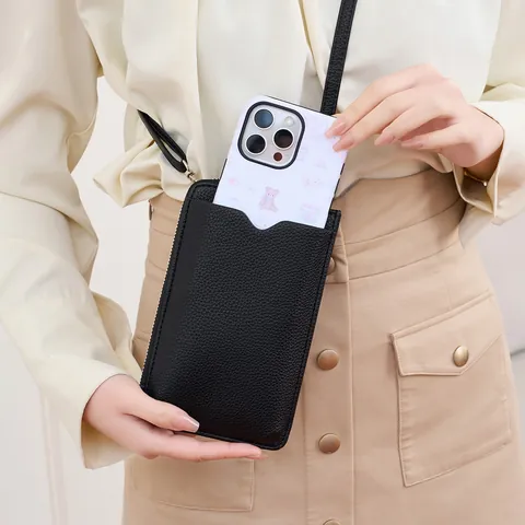 Kieselstein PU Leder Handytasche Für Damen RFID Schutz Schultertasche Vertikale Kleine Crossbody Geldbörse Mehrere Kartenfächer