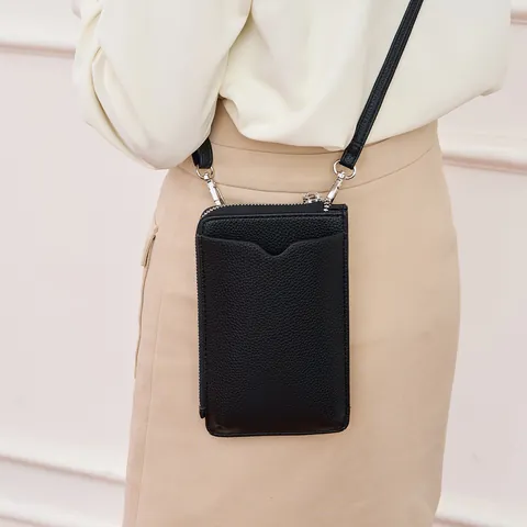 Kieselstein PU Leder Handytasche Für Damen RFID Schutz Schultertasche Vertikale Kleine Crossbody Geldbörse Mehrere Kartenfächer