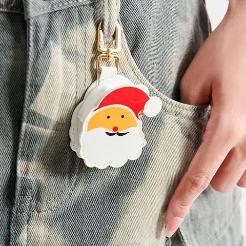 Simpatico Portachiavi a Forma di Babbo Natale Zucca Ragnatela in Pelle PU Mini Custodia per Auricolari Ciondolo per Borsa