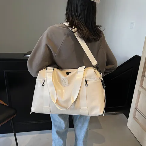 Große Kapazität PU Leder Reisetasche Geometrische Patchwork Duffel Bag Für Damen Herren Fitness Sporttasche Mit Verstellbarem Schultergurt