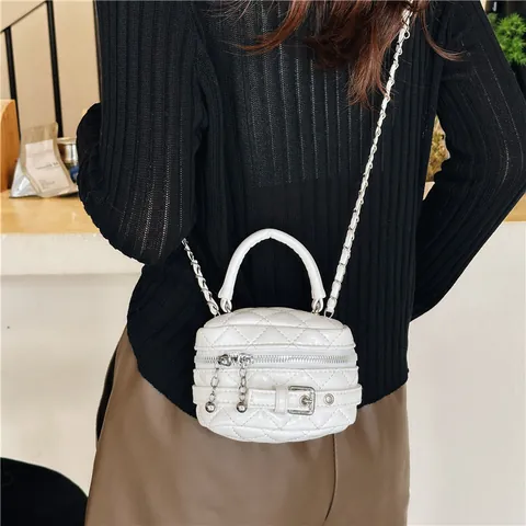 Mini Gewatteerde Kinderen Crossbody Tas PU Leer Mode Ketting Schoudertas Meisjes Handtas Stijlvolle Kleine Vierkante Tas