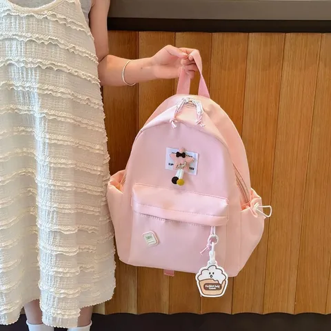 Schattige Cartoon Nylon Kinderrugzak Met Dierentattoo Hanger Voor Kleuterschool Jongens Meisjes Lichtgewicht Dagrugzak