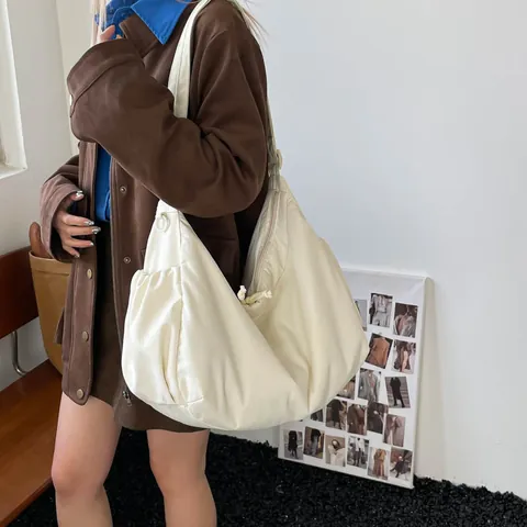 Große Leinwand Umhängetasche Damen Leichte Schultertasche Urban Casual Halbmond Hobo Bag Mit Verstellbarem Gurt