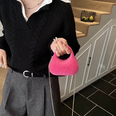 Women Mini Velvet Geometric Quilted Chain Crossbody Bag Twisted Knot Donut Handbag Elegant Party Evening Bag