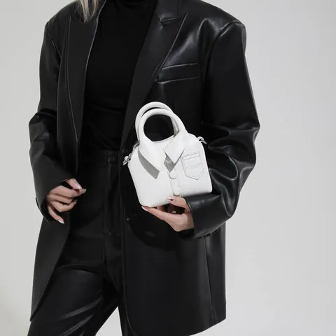 Women Creative Shirt Shape Handbag Vintage PU Leather Mini Shoulder Crossbody Bag Buttons Pocket Detail Trendy Purse