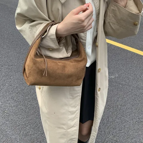 Bolso Hobo de Cuero PU Esmerilado Estilo Vintage Maillard Bolso de Hombro para Mujer Casual Color Sólido Cremallera Sobaco