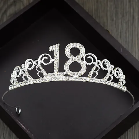 Couronne d'Anniversaire en Alliage et Strass Avec Nombres 15 18 Pour Filles Femmes Accessoires Cheveux Fête d'Anniversaire